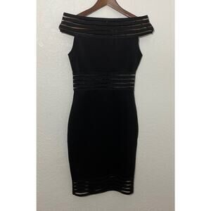 NWT Chen Black Bodycon Mini Sleeveless Dress Glam Dark Feminine
